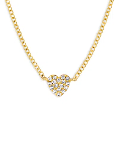 Ef Collection Women's 14k Yellow Gold & Diamond Baby Heart Pendant Necklace