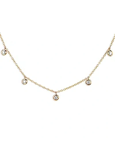 Ef Collection 14k Yellow Gold Diamond Bezel Choker Necklace, 15.5