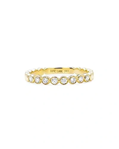 Ef Collection 14k Yellow Gold Diamond Bezel Stack Ring