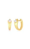 Ef Collection 14k Yellow Gold Diamond Earrings