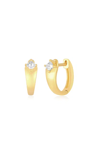 Ef Collection 14k Yellow Gold Diamond Earrings