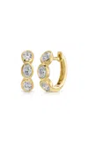 Ef Collection 14k Yellow Gold Diamond Earrings
