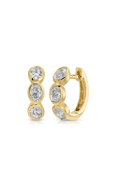Ef Collection 14k Yellow Gold Diamond Earrings
