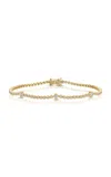 Ef Collection 14k Yellow Gold Diamond Eternity Bracelet In Gold