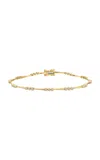 Ef Collection 14k Yellow Gold Diamond Eternity Bracelet