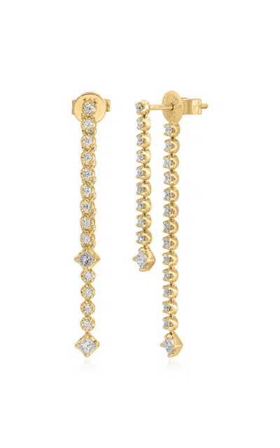 Ef Collection 14k Yellow Gold Diamond Fringe Earrings