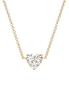 Ef Collection 14k Yellow Gold Diamond Heart Cluster Pendant Necklace, 14-15.5 In Gold