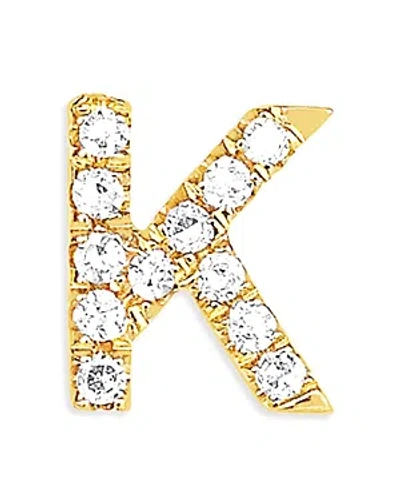 EF COLLECTION 14K YELLOW GOLD DIAMOND INITIAL STUD EARRINGS