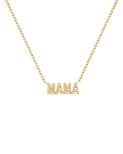 Ef Collection 14k Yellow Gold Diamond Mama Pendant Necklace, 14-15.5