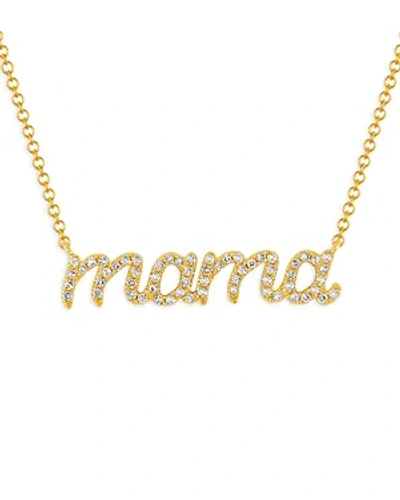 Ef Collection 14k Yellow Gold Diamond Mama Script Collar Necklace, 16-18