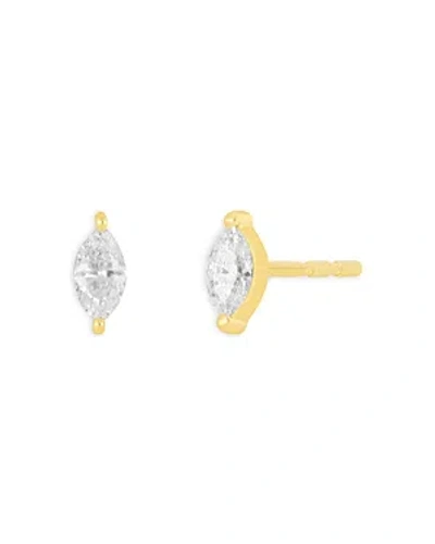 Ef Collection 14k Yellow Gold Diamond Marquise Stud Earrings