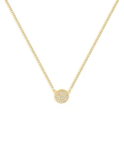Ef Collection 14k Yellow Gold Diamond Mini Disc Pendant Necklace, 16-18
