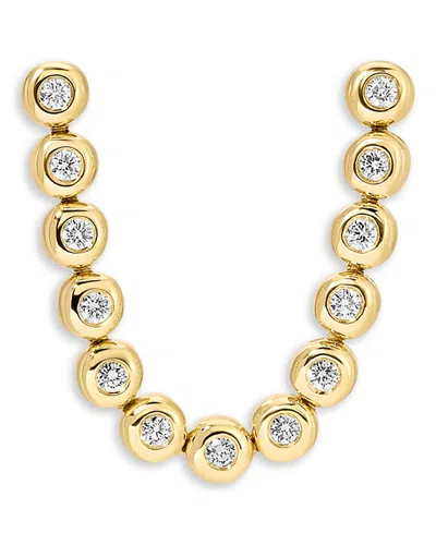 Ef Collection 14k Yellow Gold Diamond Pillow Set Double Studded Single Earring