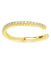 Ef Collection 14k Yellow Gold Diamond Single Ear Cuff In Gold