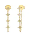 Ef Collection 14k Yellow Gold Diamond Sparkle Chain Stud Earrings