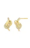 Ef Collection 14k Yellow Gold Diamond Stud Earrings