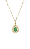 Ef Collection 14k Yellow Gold Emerald Necklace