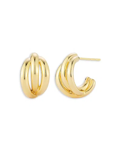 Ef Collection Knot Huggie Hoop Earrings In 14k Yellow Gold