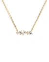 Ef Collection Multifaceted Diamond Bar Pendant Necklace In Gold