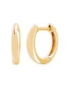 EF COLLECTION 14K YELLOW GOLD POLISHED DOME HUGGIE HOOP EARRINGS