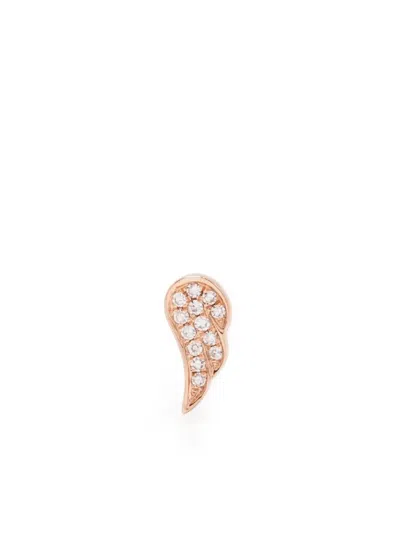 Ef Collection 14kt Rose Gold Angel Wing Diamond Stud Earring In 粉色