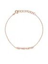 Ef Collection 14kt Rose Gold Diamond Bar Bracelet In Pink