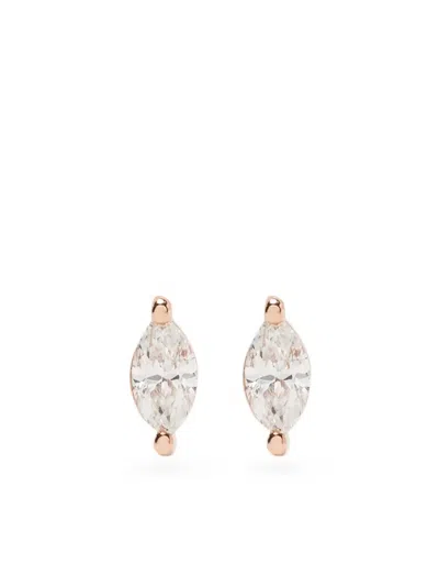 Ef Collection 14kt Rose Gold Marquise Diamond Stud Earrings In 粉色