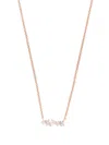Ef Collection 14kt Rose Gold Mini Bar Diamond Necklace In Pink