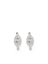 Ef Collection 14kt White Gold Diamond Stud Earrings In Silver