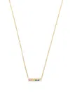 Ef Collection 14kt Yellow Gold Chloe Bar Diamond Gemstone Pendant Necklace In 金色