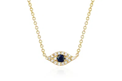 Ef Collection 14kw Diamond Evil Eye Choker Necklace In Gold