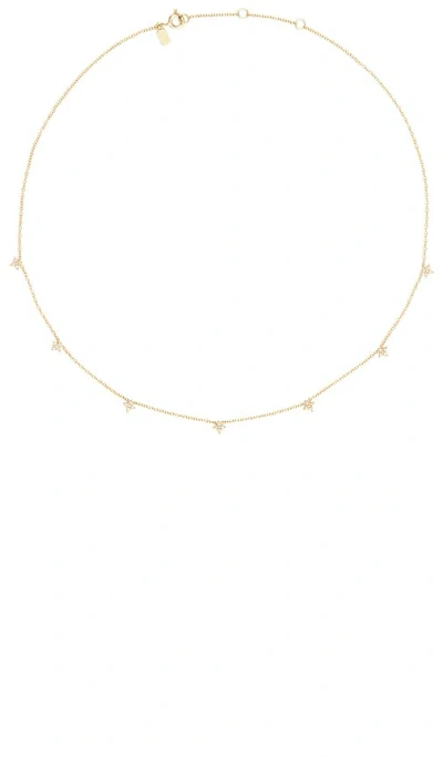 Ef Collection 7 Diamond Sparkle Necklace In Metallic Gold