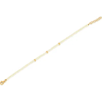 Ef Collection Beaded Bracelet In White