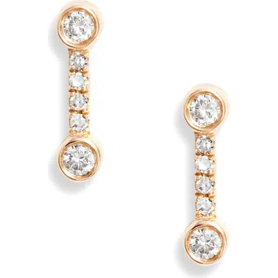 Ef Collection Bezel Diamond Stud Earrings In Gold