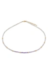 Ef Collection Birthstone Beaded Necklace In Multi