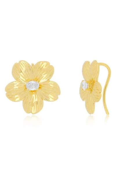 Ef Collection Cherry Blossom Stud Earrings In 14k Yellow Gold