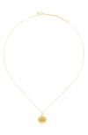 Ef Collection Citrine & Diamond Pendant Necklace In Yellow Gold