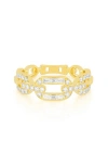 Ef Collection Diamond Chain Ring In Yellow Gold
