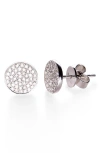 Ef Collection Diamond Disc Stud Earrings In White Gold/diamond