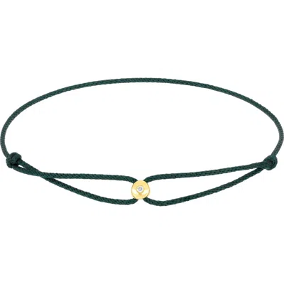 Ef Collection Diamond Dot Cord Bracelet In Green