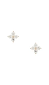 Ef Collection Diamond Fleur Stud Earring In Pink