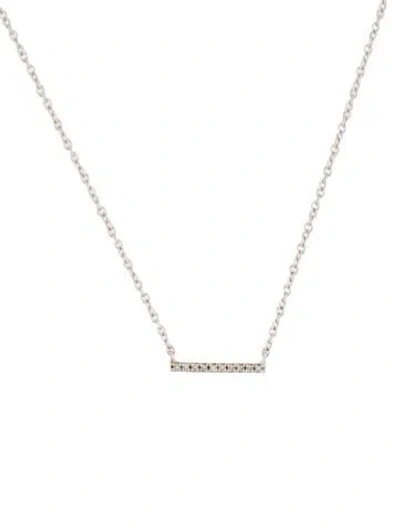 Pre-owned Ef Collection Diamond Mini Bar Necklace, 17" In Multicolor