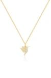 Ef Collection Diamond Pavé Hummingbird Pendant Necklace In 14k Yellow Gold