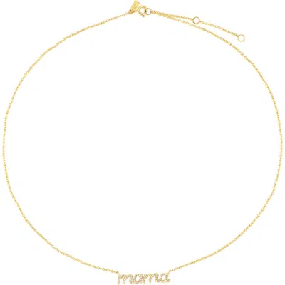 Ef Collection Diamond Script 'mama' Necklace In Gold