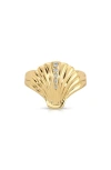 Ef Collection Diamond Shell Ring
