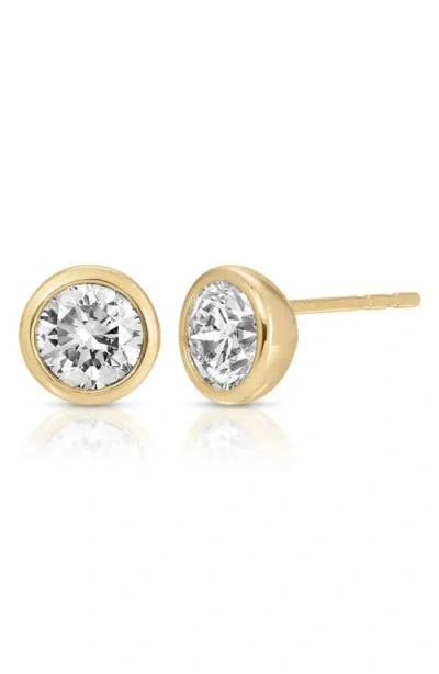 Ef Collection Diamond Solitaire Bezel Set Stud Earrings In Gold