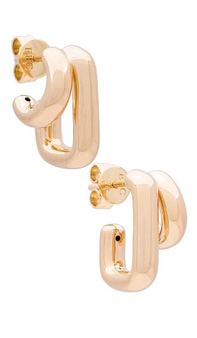 Ef Collection Double Gold Jumbo Huggie Earrings In Yellow