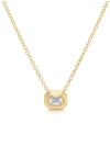Ef Collection Emerald Cut Diamond Pendant Necklace