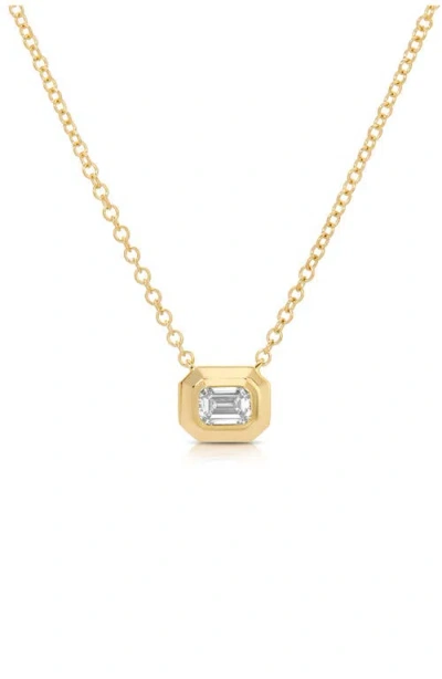 Ef Collection Emerald Cut Diamond Pendant Necklace