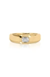 Ef Collection Emerald Cut Diamond Signet Ring In Gold